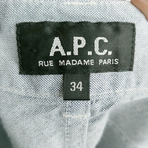 A.P.C. Rue Madame Paris Lt. Blue Cotton Shorts - Picture 3 of 7